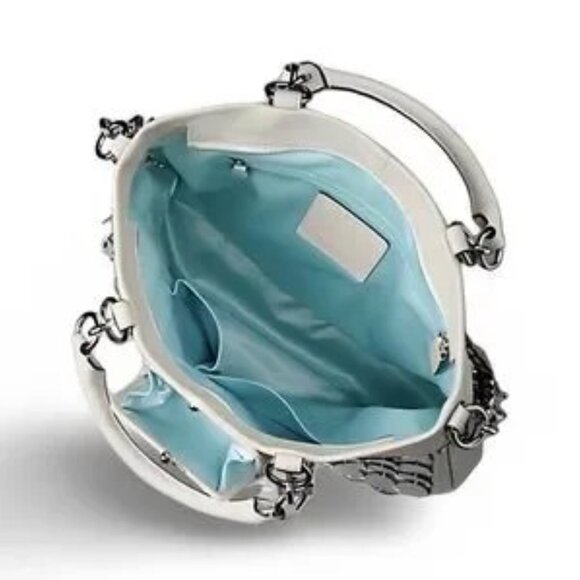 RARE COACH BONNIE CASHIN Y2K Silver Disc Medallion Tote - Picture 2 of 3